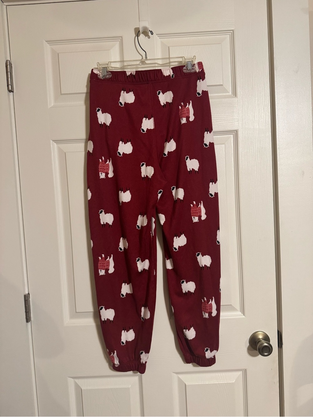 Gilly Hicks Burgundy Pajama Pants with White Llama Print